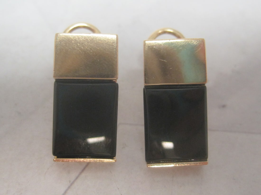 14k Gold Onyx Pierced Earrings (1 of 4)