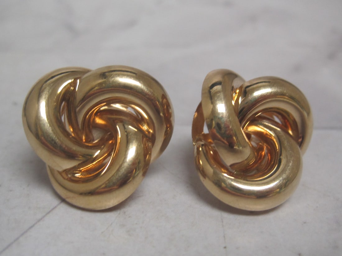 14k Gold Knot Pierced Earrings (1 of 4)