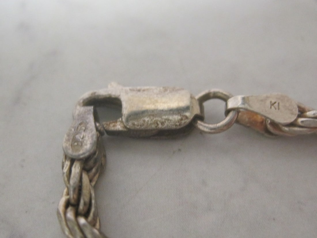 7" Sterling Silver Rope Bracelet - 3