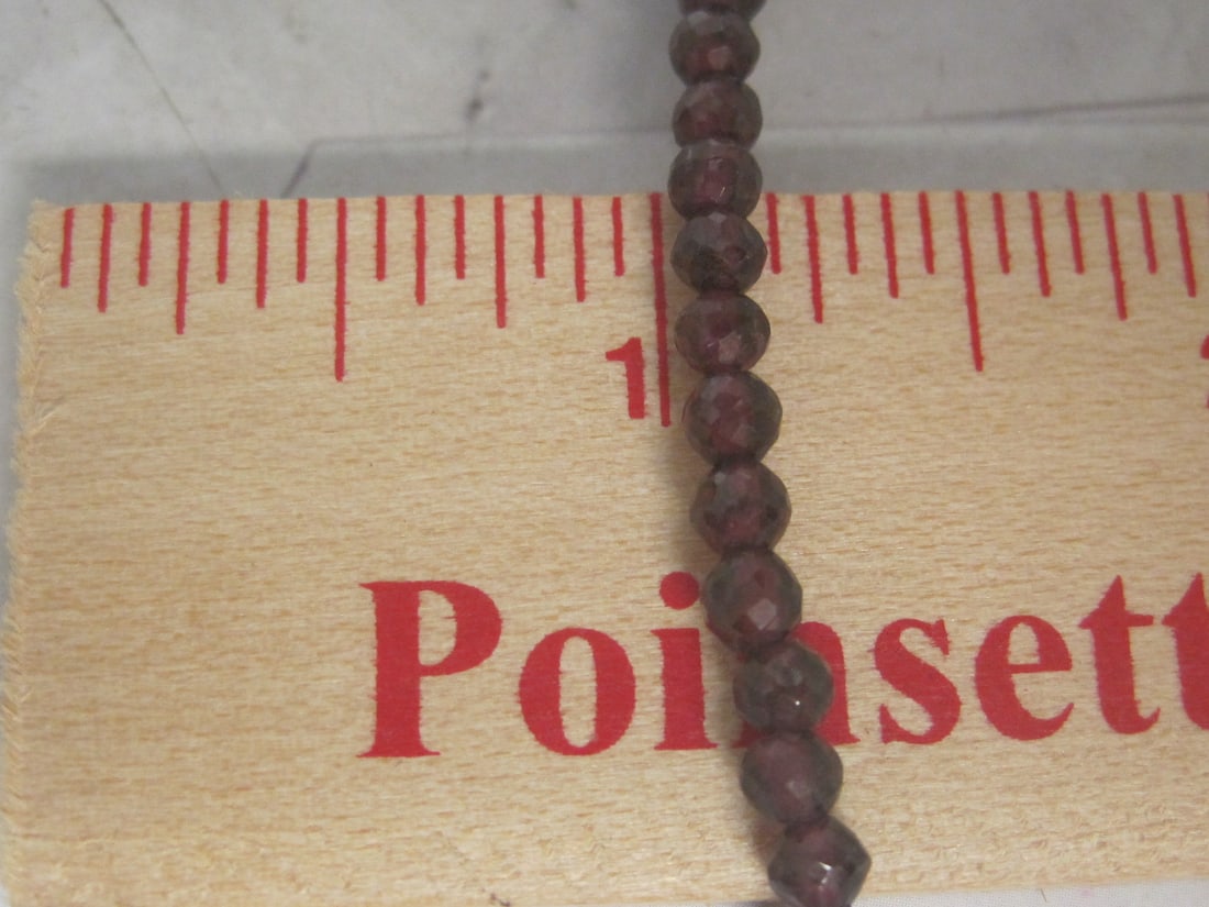 18" Garnet Bead Necklace with Sterling Silver Clasp from India - 4