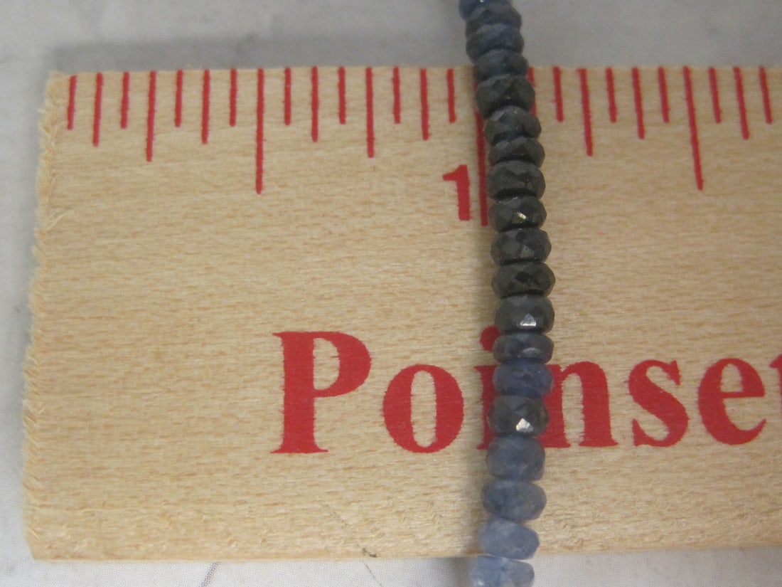 18" Sapphire Ombre Bead Necklace with 18k Gold Clasp - 7