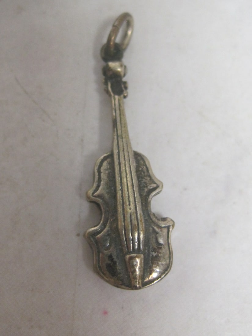 German Silver Violin/Cello Pendant: Weighs 3 grams, Marked 835 