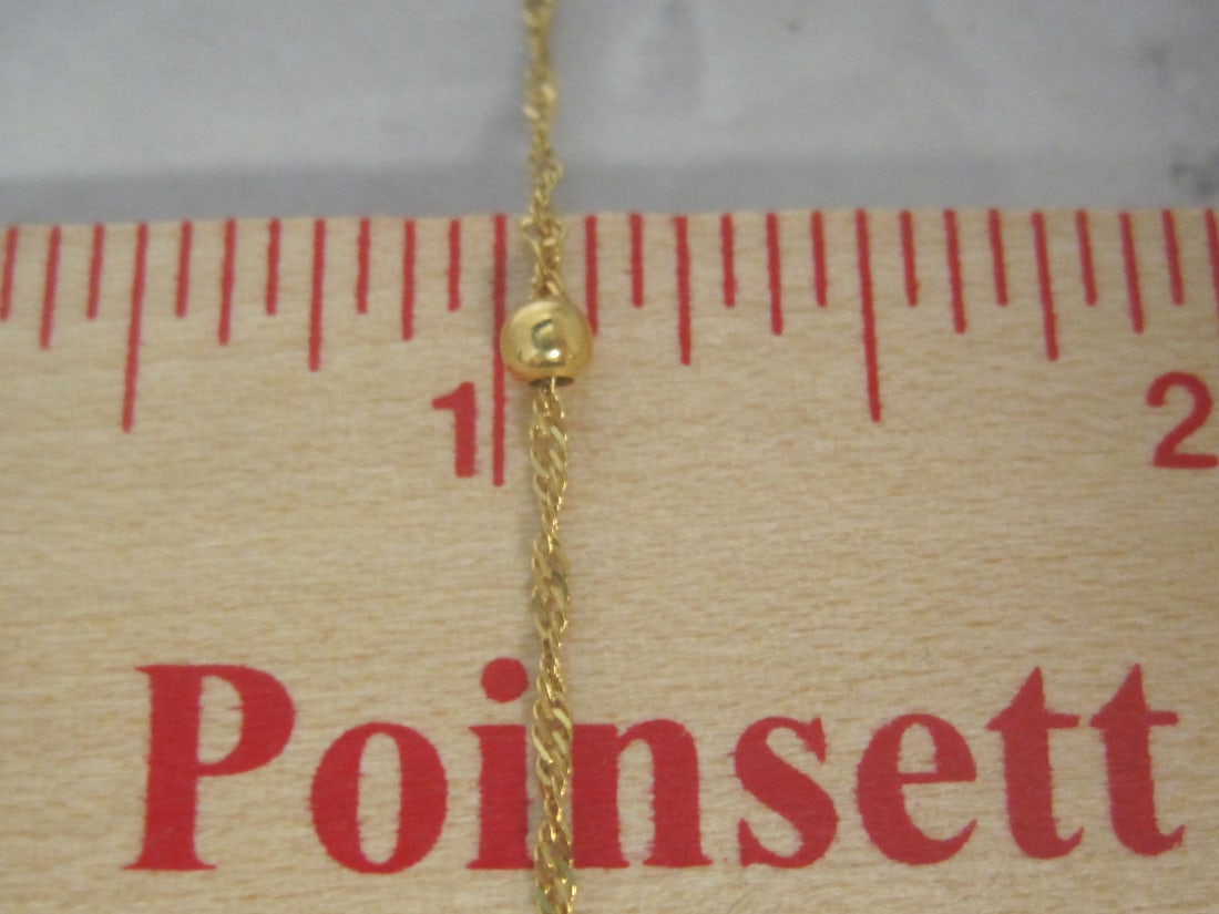 18" 14k Gold Twisted Design Necklace with Bead Accents - 6