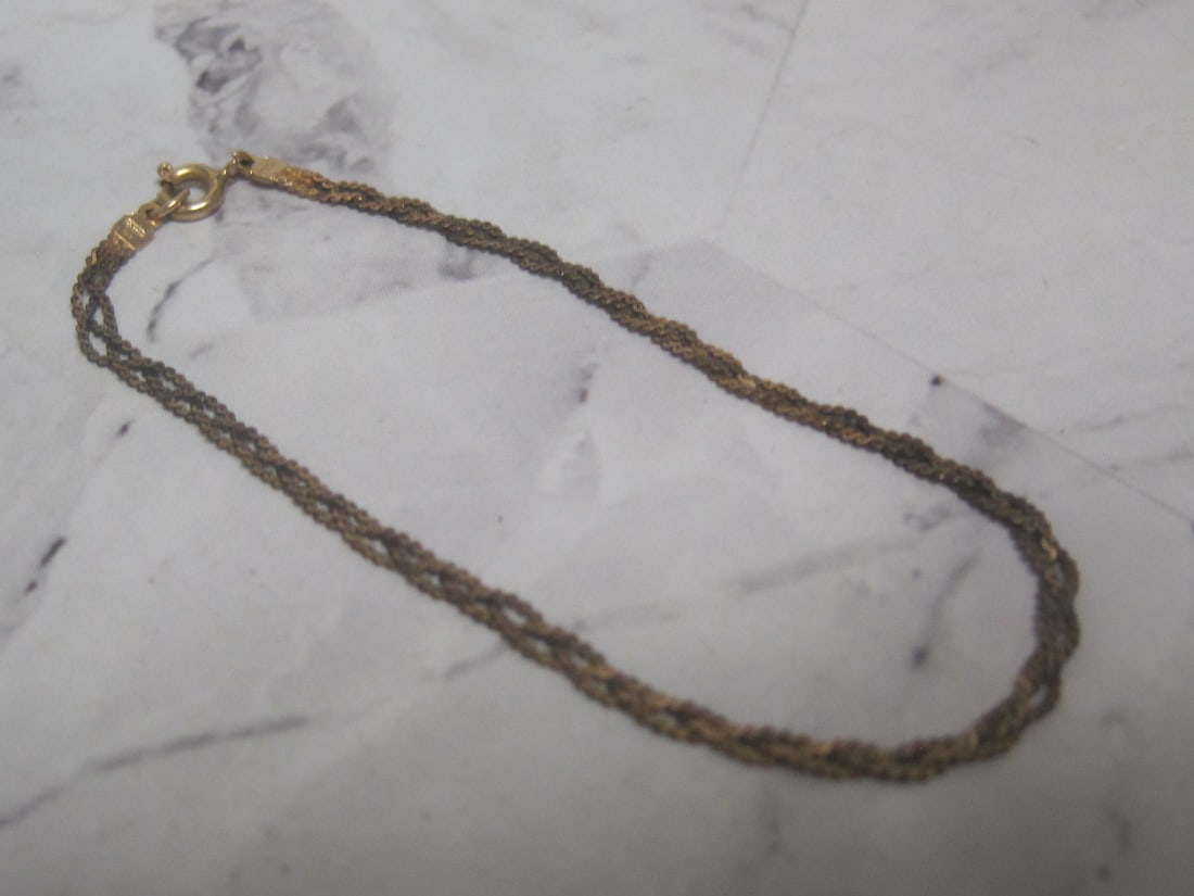 7" 14k Gold Braided Bracelet (1 of 4)