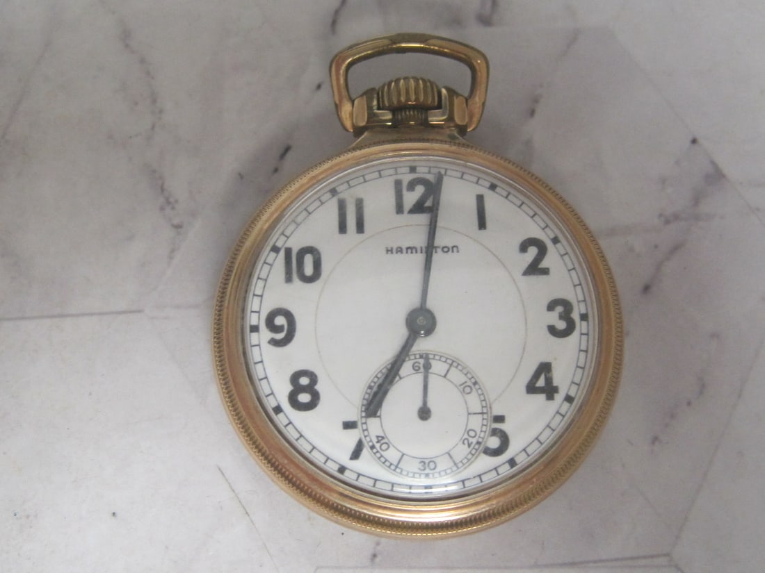 Hamilton 10k Gold Filled Railroad Model Pocketwatch (1 of 6)