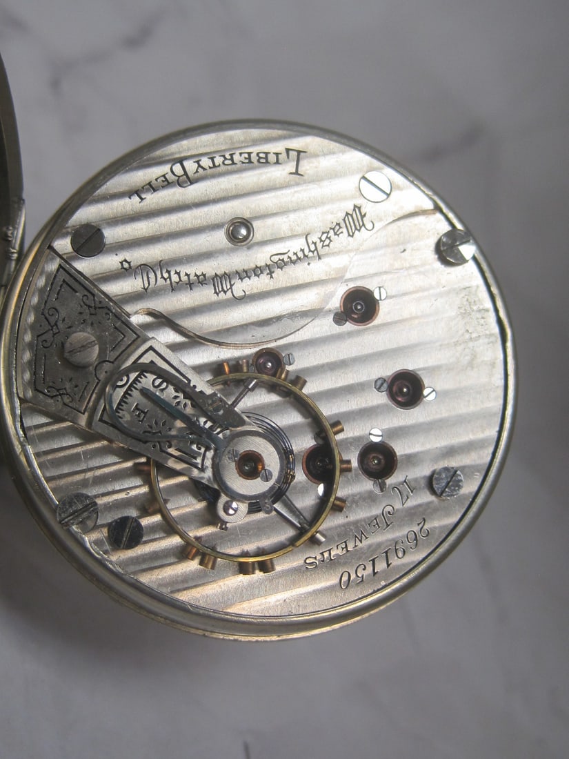 Washington Watch Co. Liberty Bell 17 Jewels Pocketwatch - 5
