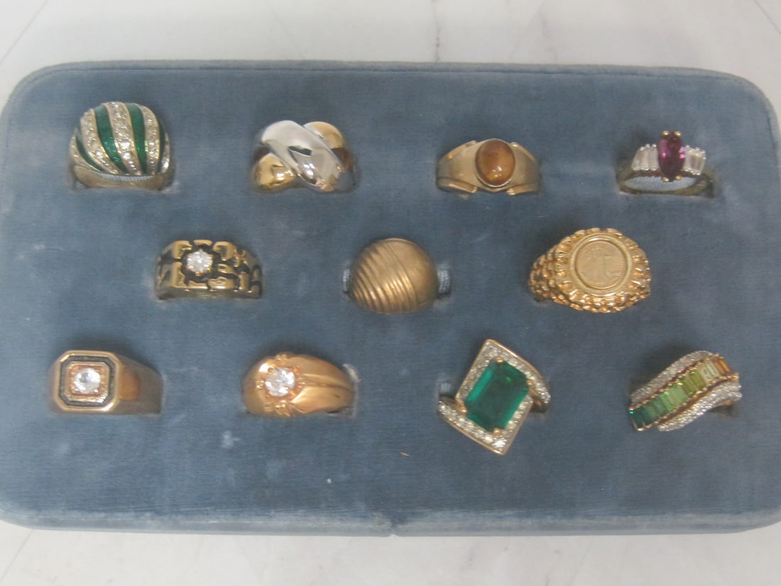 Lot of 11 18k Gold Electroplated Rings (1 of 5)