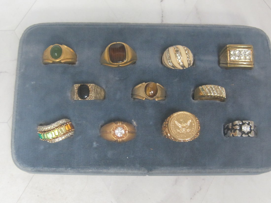 Lot of 11 18k Gold Electroplated Rings (1 of 5)