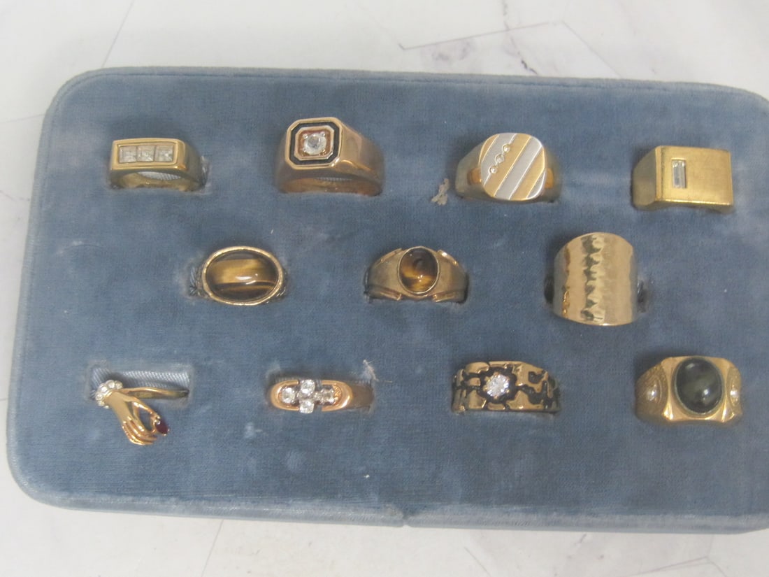 Lot of 11 18k Gold Electroplated Rings (1 of 5)