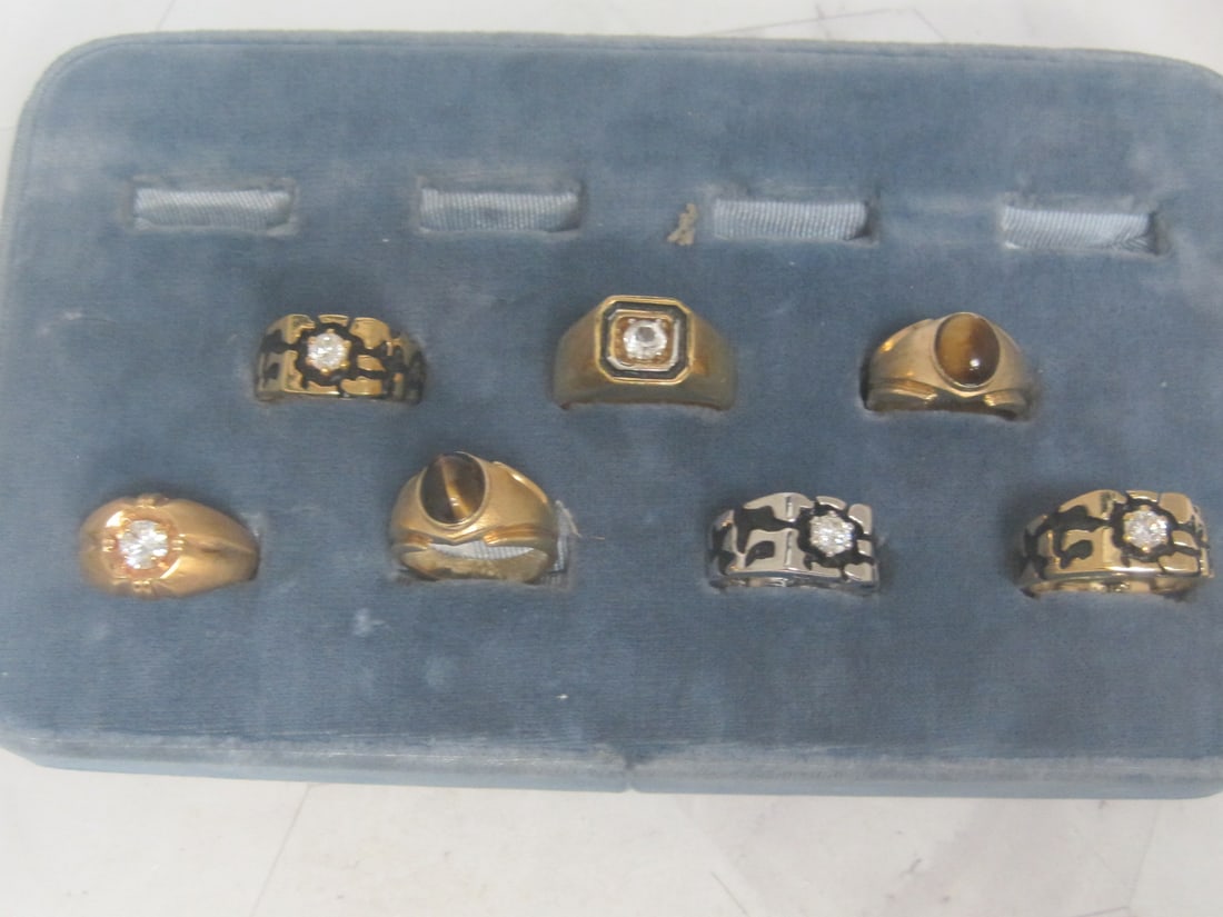 Lot of 7 18k Gold Electroplated Rings (1 of 3)