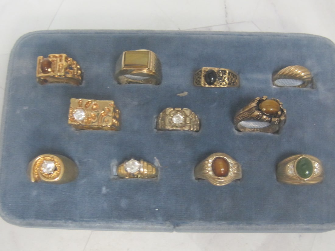 Lot of 11 14k Gold Electroplated Rings (1 of 5)