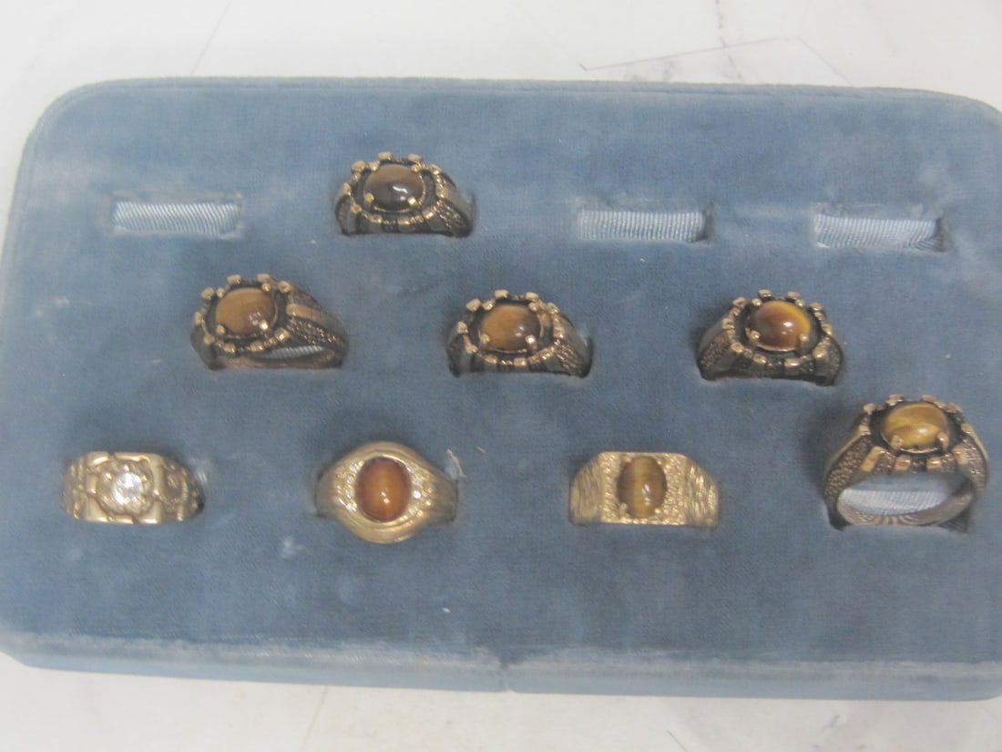 Lot of 8 14k Gold Electroplated Rings (1 of 3)