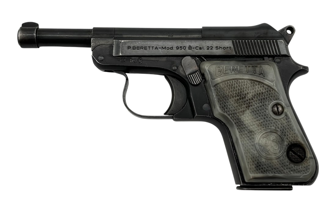 1960 Beretta Model 950 B Minx .22 SHORT Semi-Automatic Pistol: S#: C45342 | 3.75" Barrel Length | Comes with (1) Magazine | Gun is Dated 1960 by the "XVI" Date Code on the Frame. Proof Marks are Present |||| CONDITION: Very Good. Pistol Retains 90% of Original