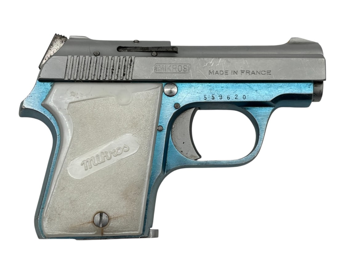 Micros Unique Hendaye .22 SHORT Semi-Automatic Pistol with Leather Gun Case - 3