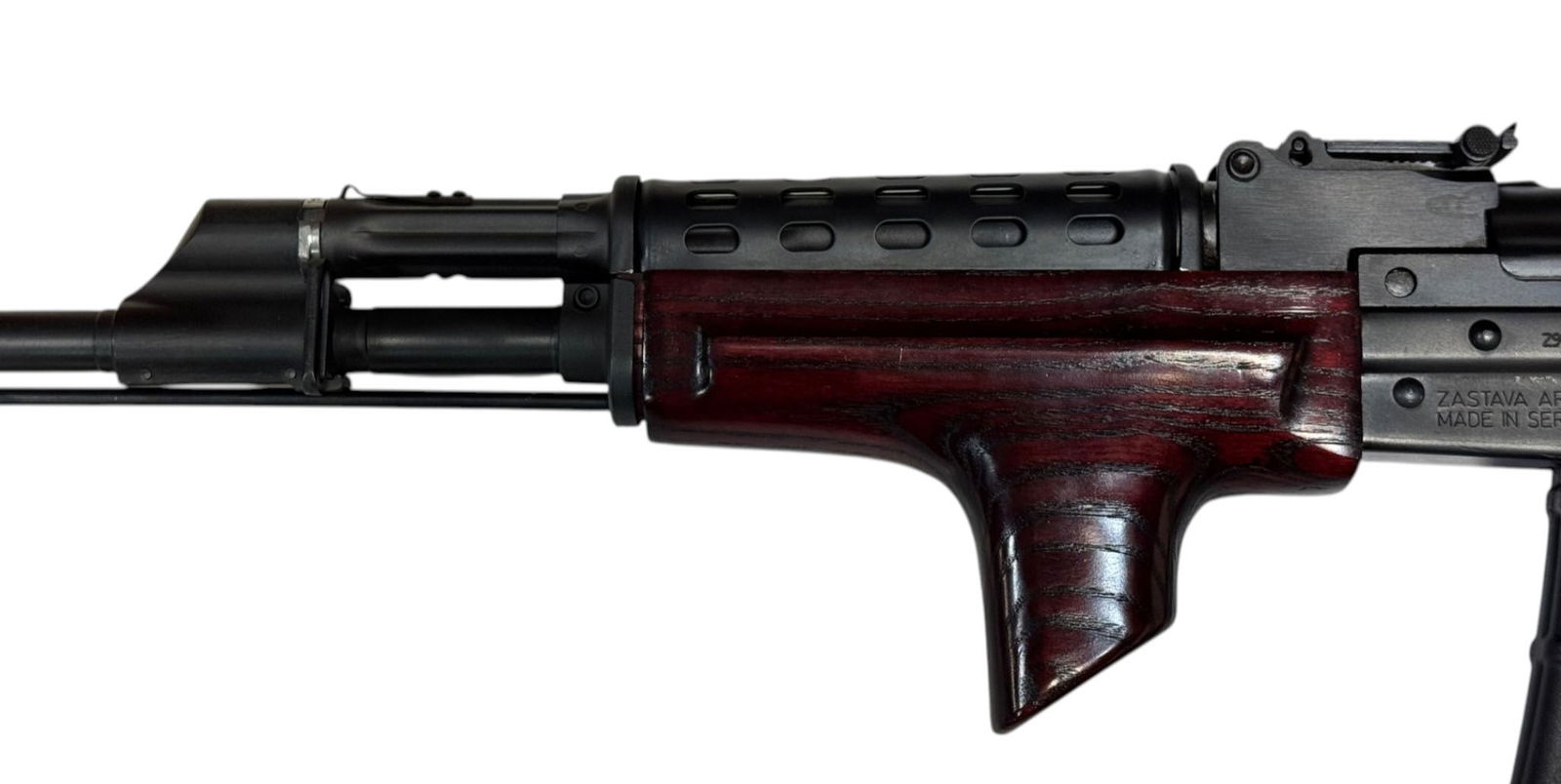 Excellent Zastava PAP M90-PS 5.56mm NATO Semi-Automatic AK Rifle w/ Red Wood & Folding Stock - 7