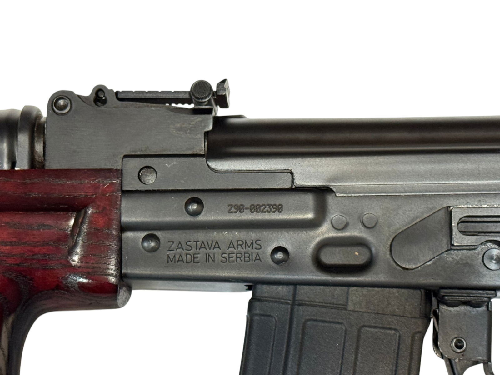 Excellent Zastava PAP M90-PS 5.56mm NATO Semi-Automatic AK Rifle w/ Red Wood & Folding Stock - 9