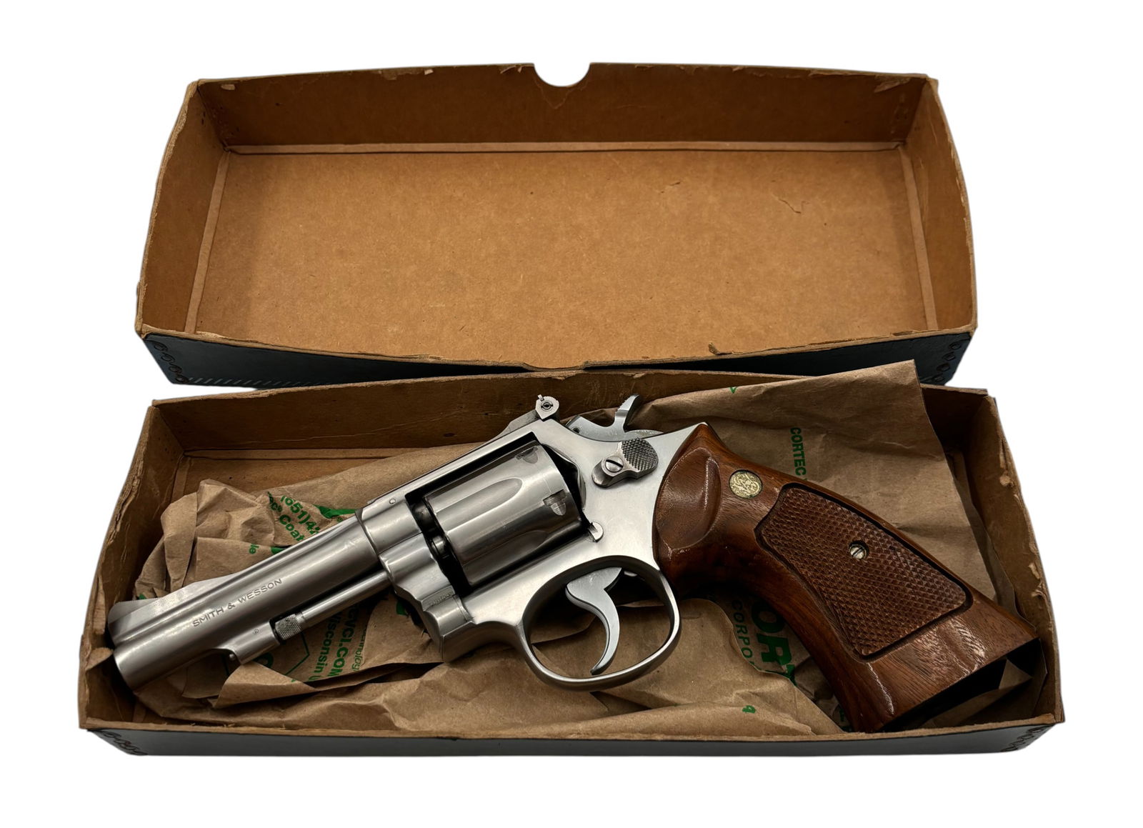 Excellent 1970s Smith & Wesson Model 67 Combat Masterpiece Stainless 4" Revolver in Box - 9
