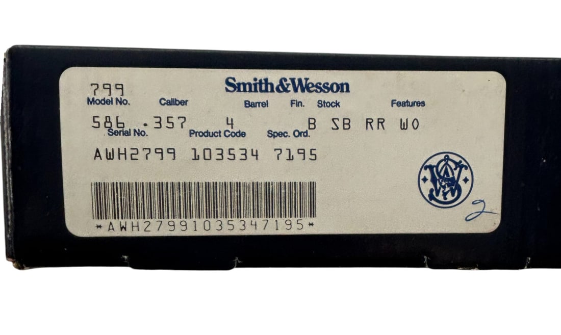 NIB 1980s Smith & Wesson Model 586-1 .357 MAG. 4" Blued Revolver - 5