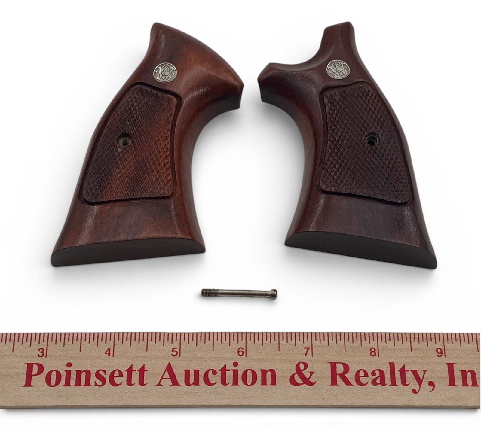 Excellent Factory Smith & Wesson N-Frame Revolver Take-Off Grips / Stocks with Screw: Dated Sep 17 1987 inside 