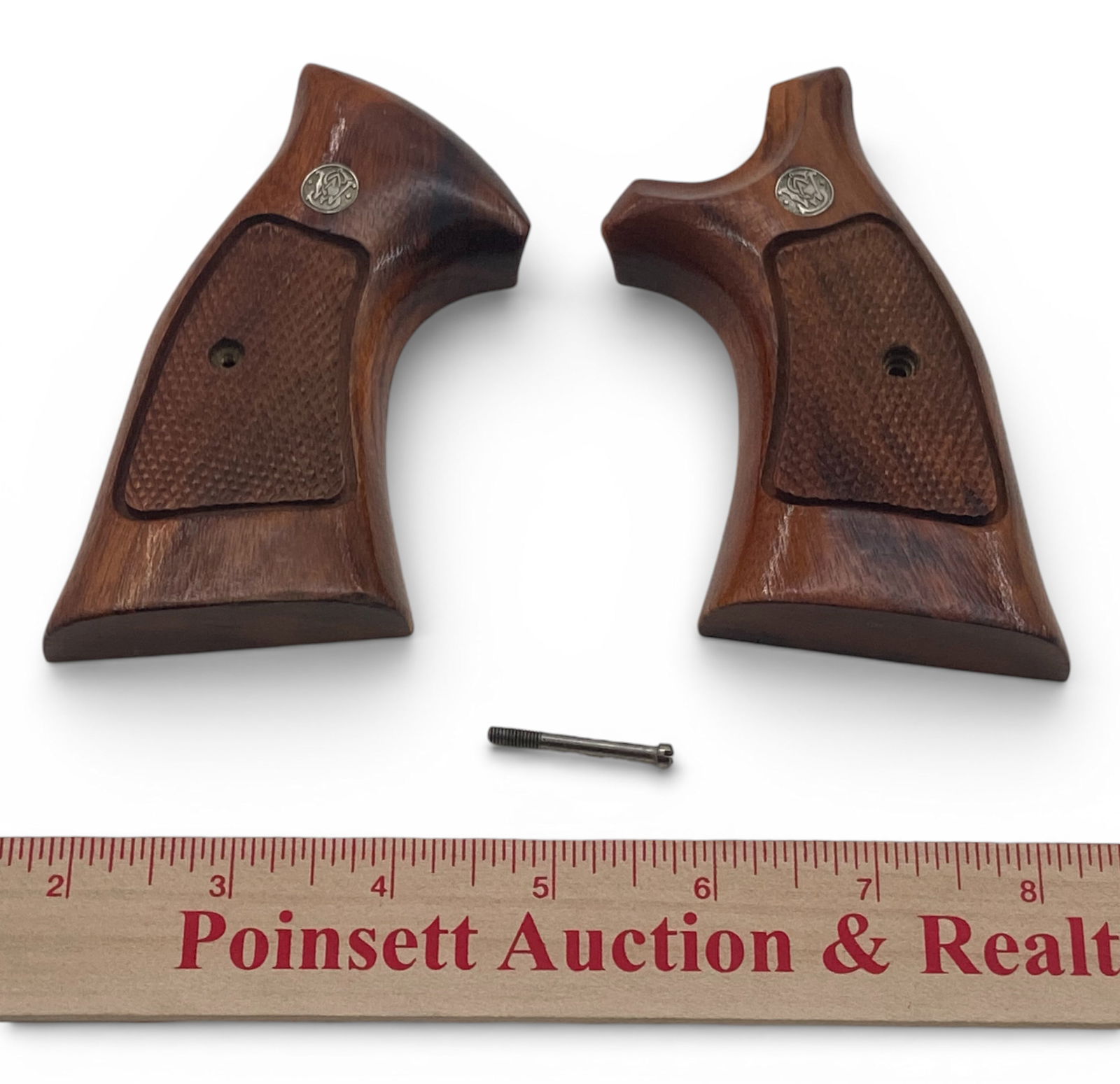 Excellent Factory Smith & Wesson N-Frame Revolver Take-Off Grips / Stocks with Screw: Dated Aug 26 1986 inside 