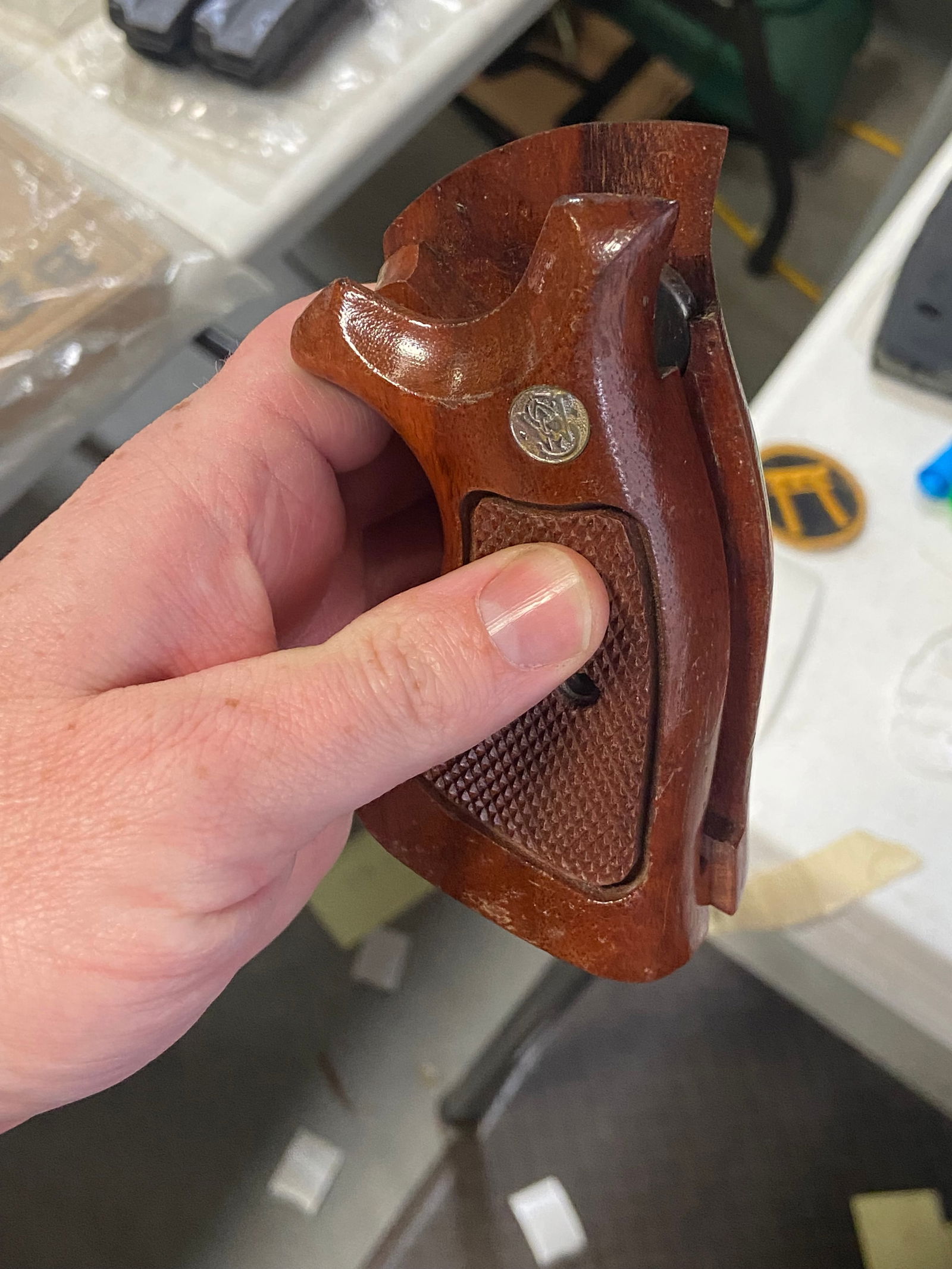 (3) Sets of Factory Smith & Wesson N-Frame Revolver Take-Off Grips / Stocks with Screws - 14