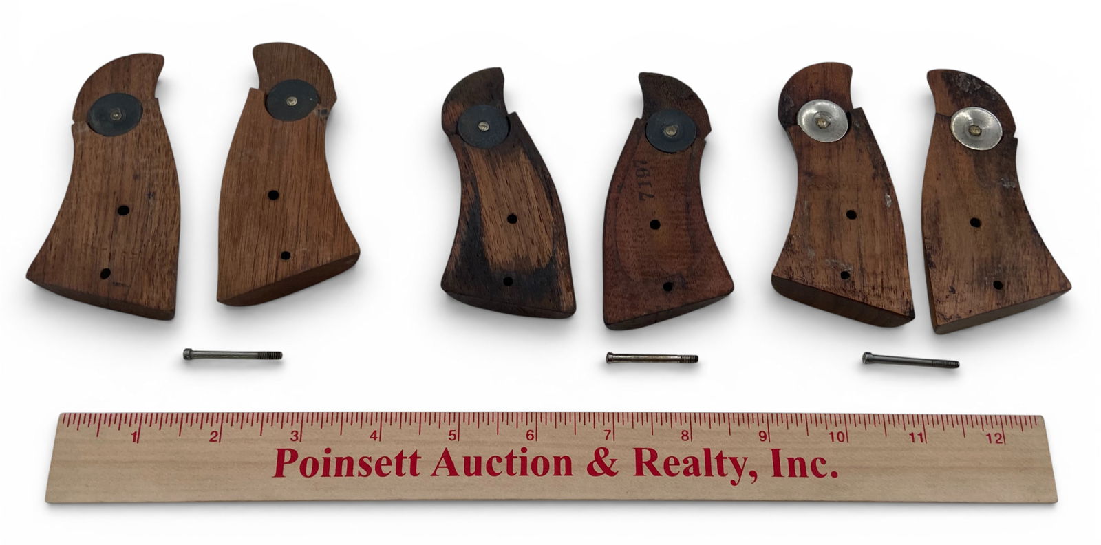 (3) Sets of Factory Smith & Wesson Revolver Take-Off Magna Grips / Stocks with Screws - 2