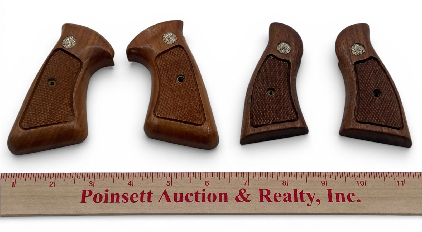 (2) Sets of Factory Smith & Wesson Revolver Take-Off Grips / Stocks: See Photos and ruler to determine size and fitment. No Screws. 