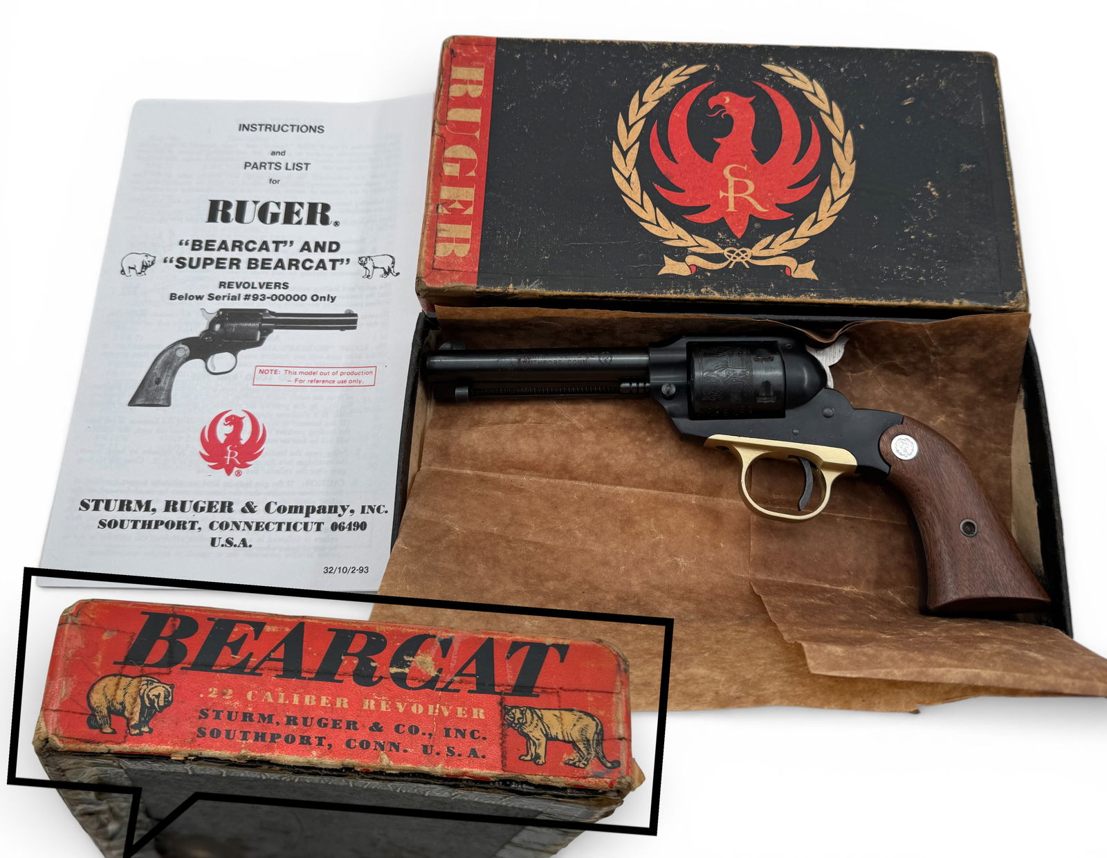 LNIB 1964 Ruger Bearcat .22 LR Revolver in Box w/ Manual (1 of 16)