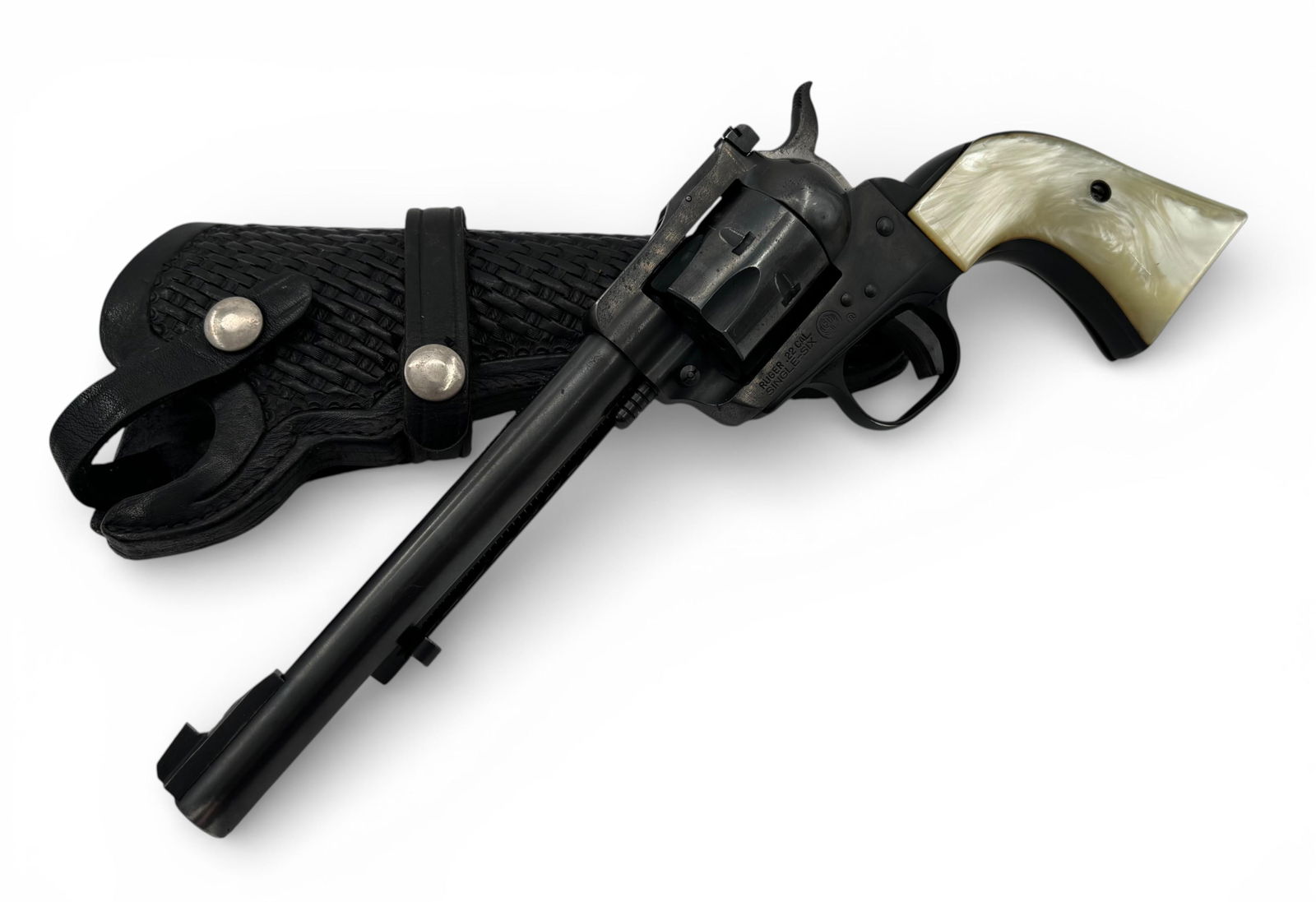 Excellent 1971 Ruger Super Single-Six .22 MAG. Revolver with Holster and Pearl Grips (1 of 8)