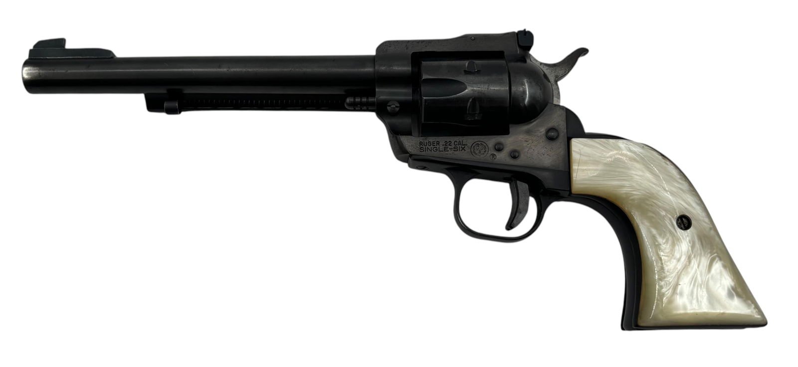 Excellent 1971 Ruger Super Single-Six .22 MAG. Revolver with Holster and Pearl Grips - 2