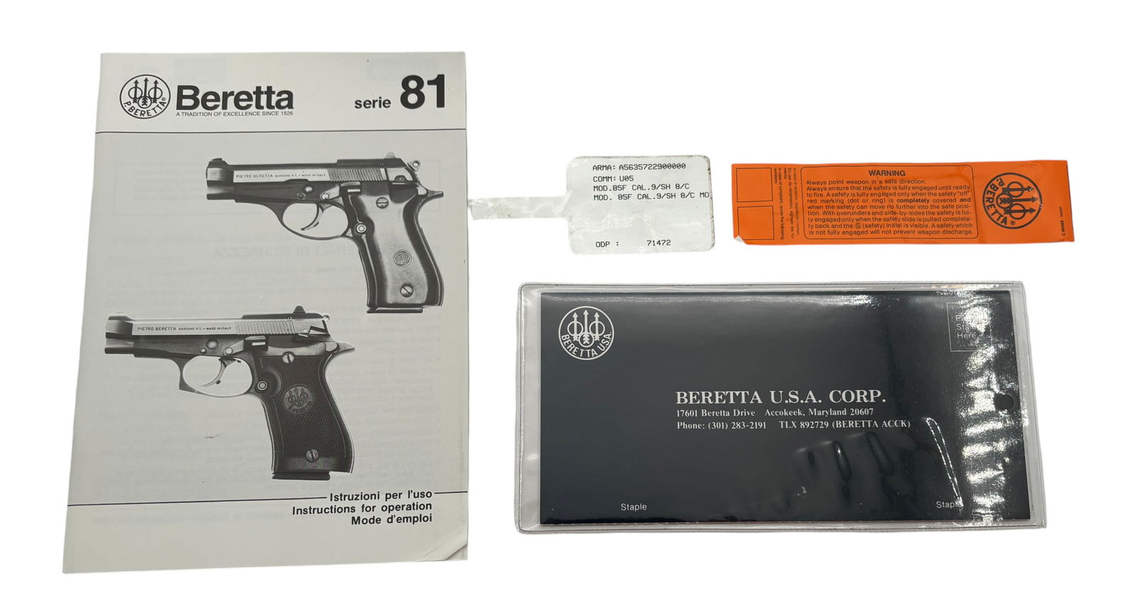 NIB 1995 Beretta Model 85F Cheetah .380 ACP Semi-Automatic Pistol with Wood Grips - 4