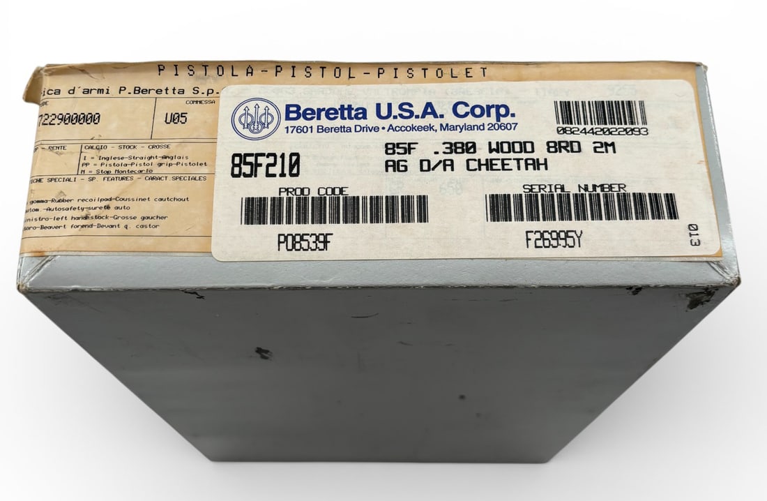 NIB 1995 Beretta Model 85F Cheetah .380 ACP Semi-Automatic Pistol with Wood Grips - 5