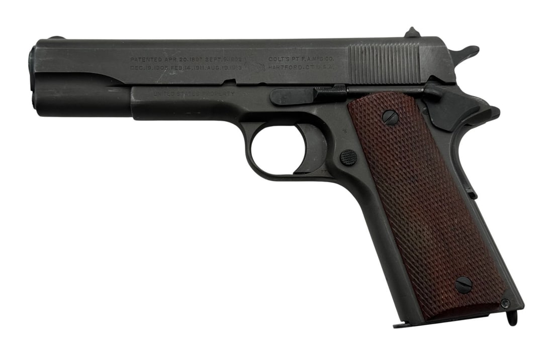 Excellent WWI/WWII 1918 Black Army Colt 1911 .45 ACP Semi-Automatic Pistol with Album - 2