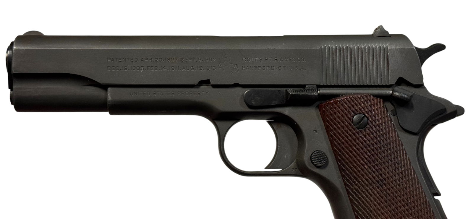 Excellent WWI/WWII 1918 Black Army Colt 1911 .45 ACP Semi-Automatic Pistol with Album - 4