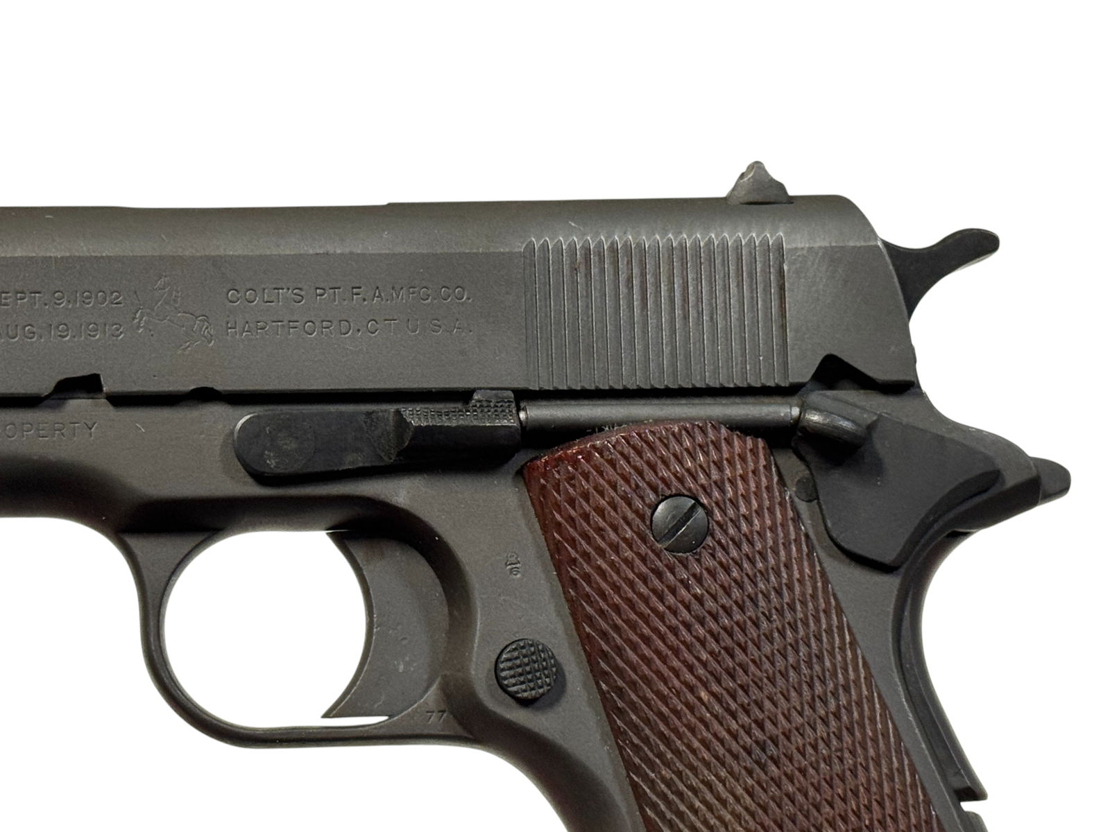 Excellent WWI/WWII 1918 Black Army Colt 1911 .45 ACP Semi-Automatic Pistol with Album - 5