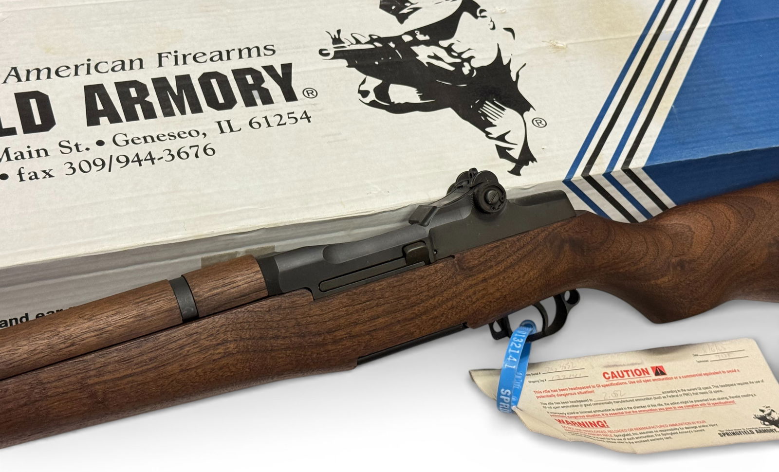 NIB 2003 Springfield Armory M1 Garand .30-06 SPRG. Semi-Automatic Battle Rifle: S#: 7103852 | 24" Barrel | Has a new walnut stock | Comes in factory box with COA and other paperwork |||| CONDITION: New in box ||||| FFL CLASS: MODERN 