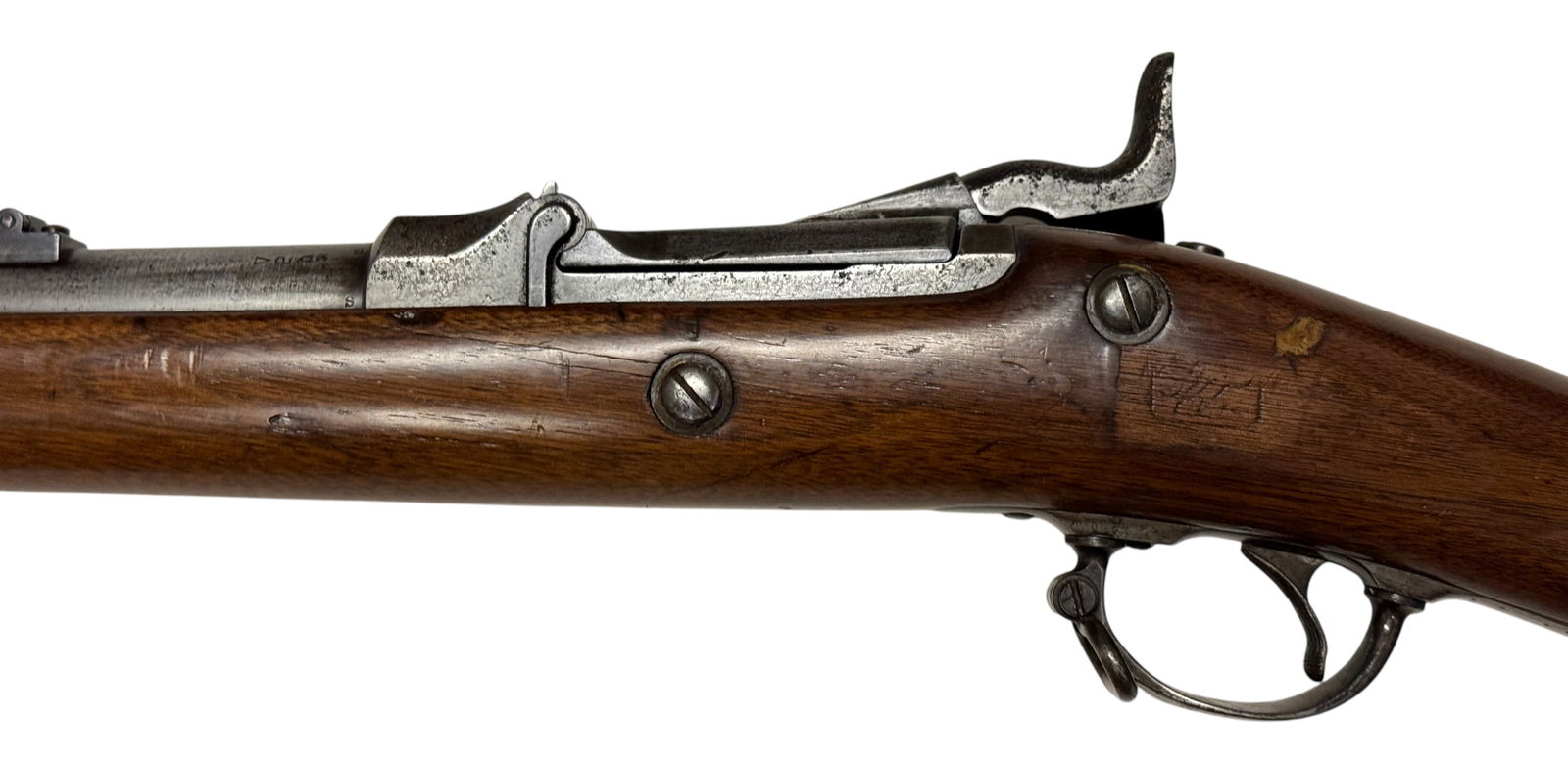 Antique 1884 US Springfield M1873 "Company B / 10 US Cavalry Regiment" .45-70 Trapdoor Rifle - 12