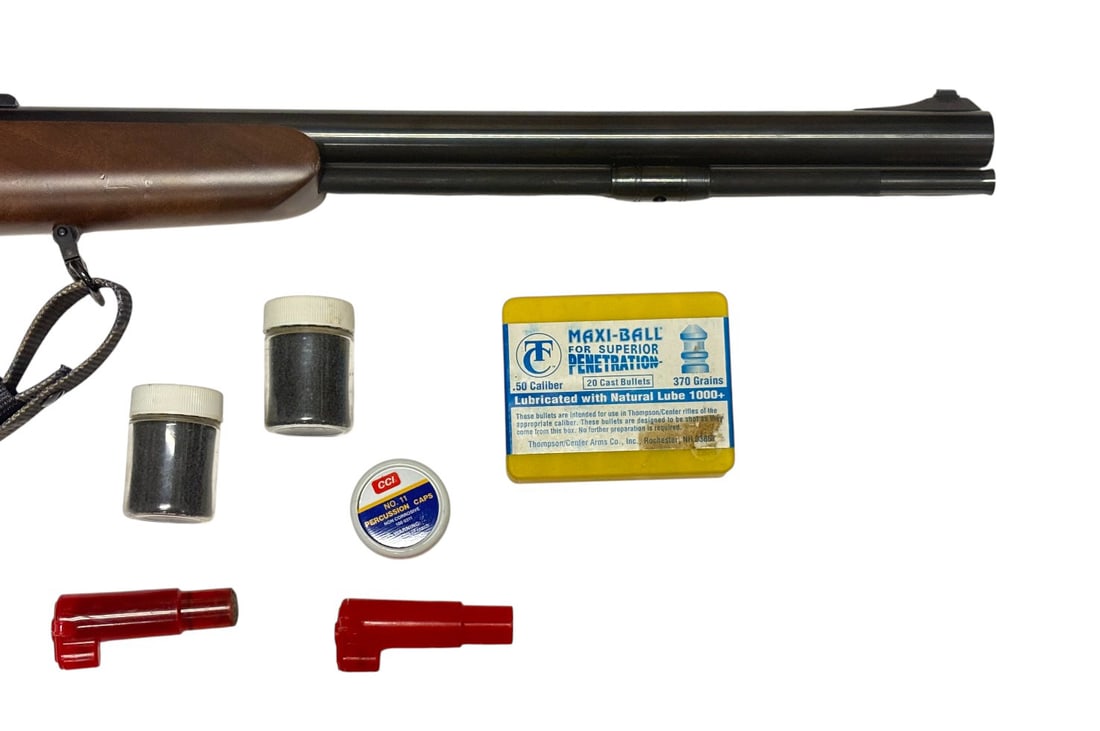 Excellent Thompson Center Arms Thunder Hawk .50 CAL. Blackpowder Rifle with Sling and Accessories - 8