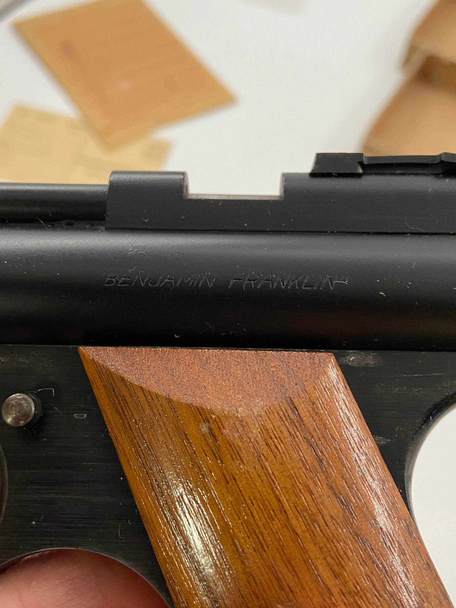 Vintage Benjamin Franklin #117 Air Pistol in Box w/ Pellets - 8