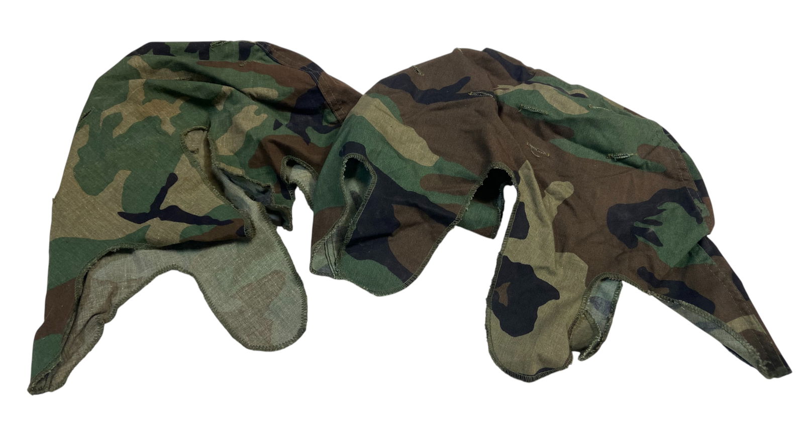 (2) Woodland Camouflage US M1 Helmet Covers: See Photos 