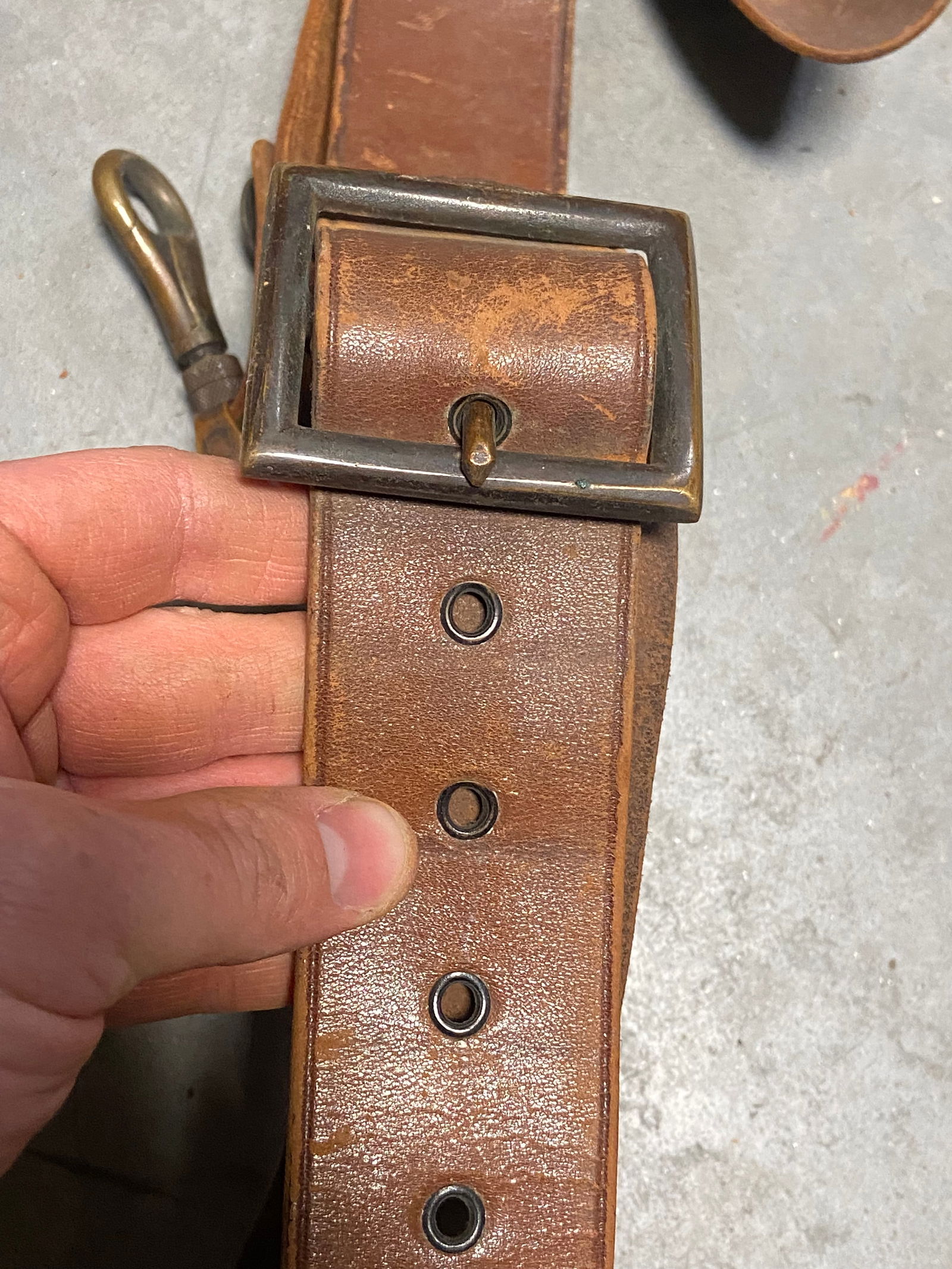 Sam Brown Belt and Antique Leather Sword Hanging Belts (Collectible) - 5