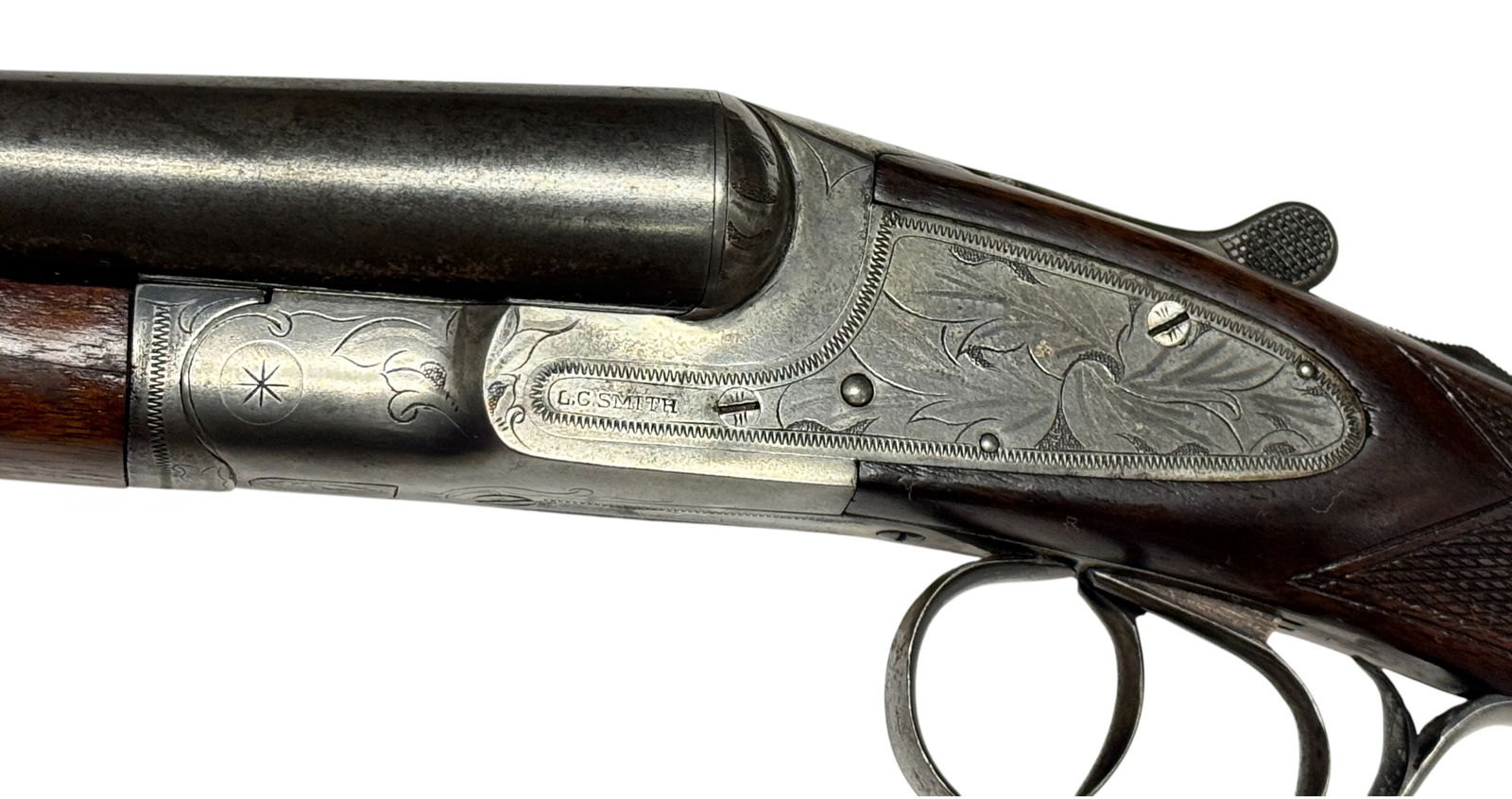 1940s LC Smith Ideal Grade Featherweight 12 GA. SxS Double Barrel Hammerless Shotgun in Case - 19