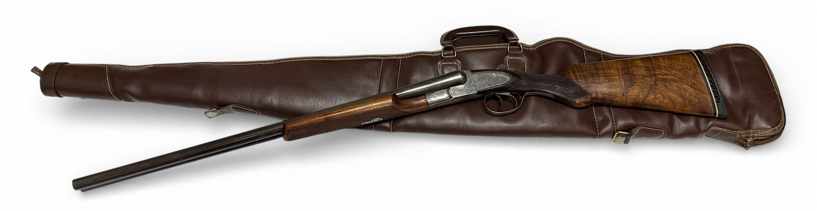 1940s LC Smith Ideal Grade Featherweight 12 GA. SxS Double Barrel Hammerless Shotgun in Case - 2