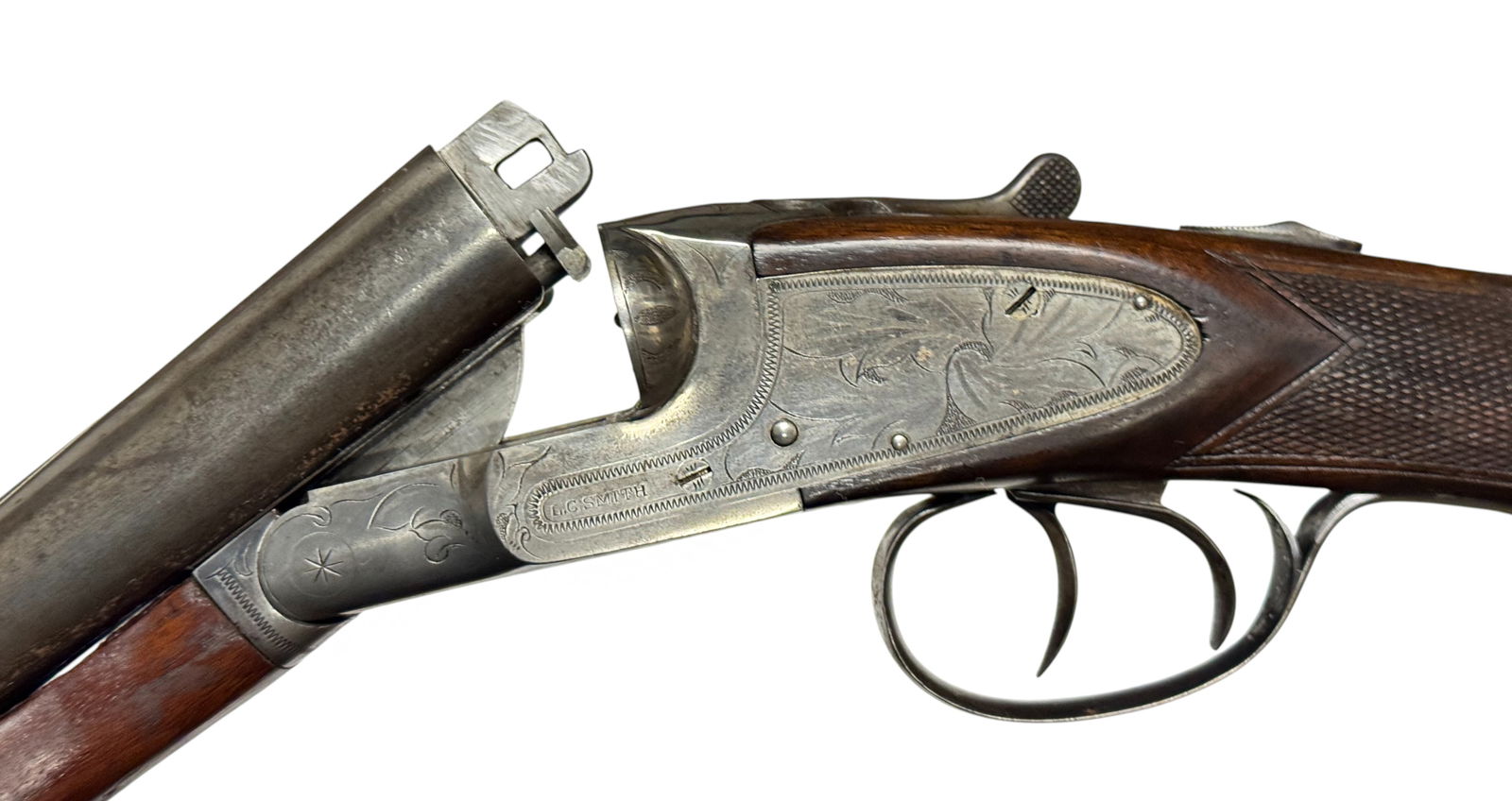 1940s LC Smith Ideal Grade Featherweight 12 GA. SxS Double Barrel Hammerless Shotgun in Case - 5