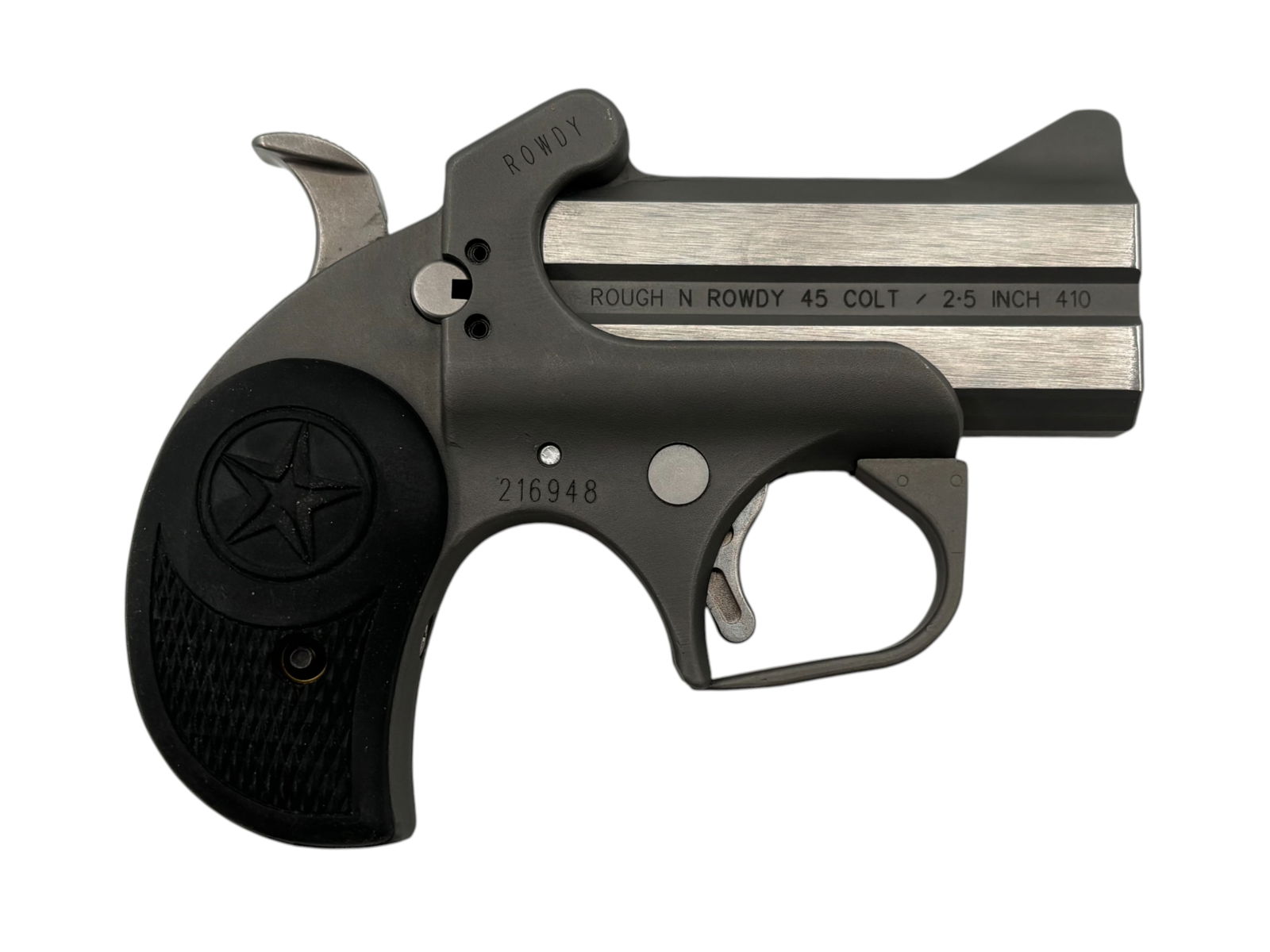 NIB Bond Arms Rough N' Rowdy .45 COLT/.410 GA. Stainless Steel Derringer - 3