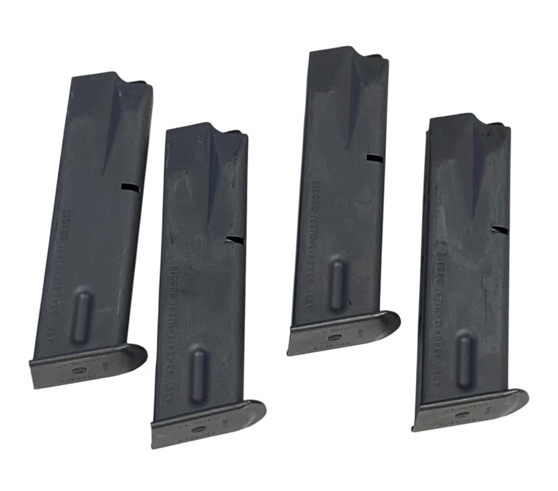 (4) New USGI 1M291 Army Issue Beretta M9 / M92FS (15-Round) 9mm Magazines: See photos 