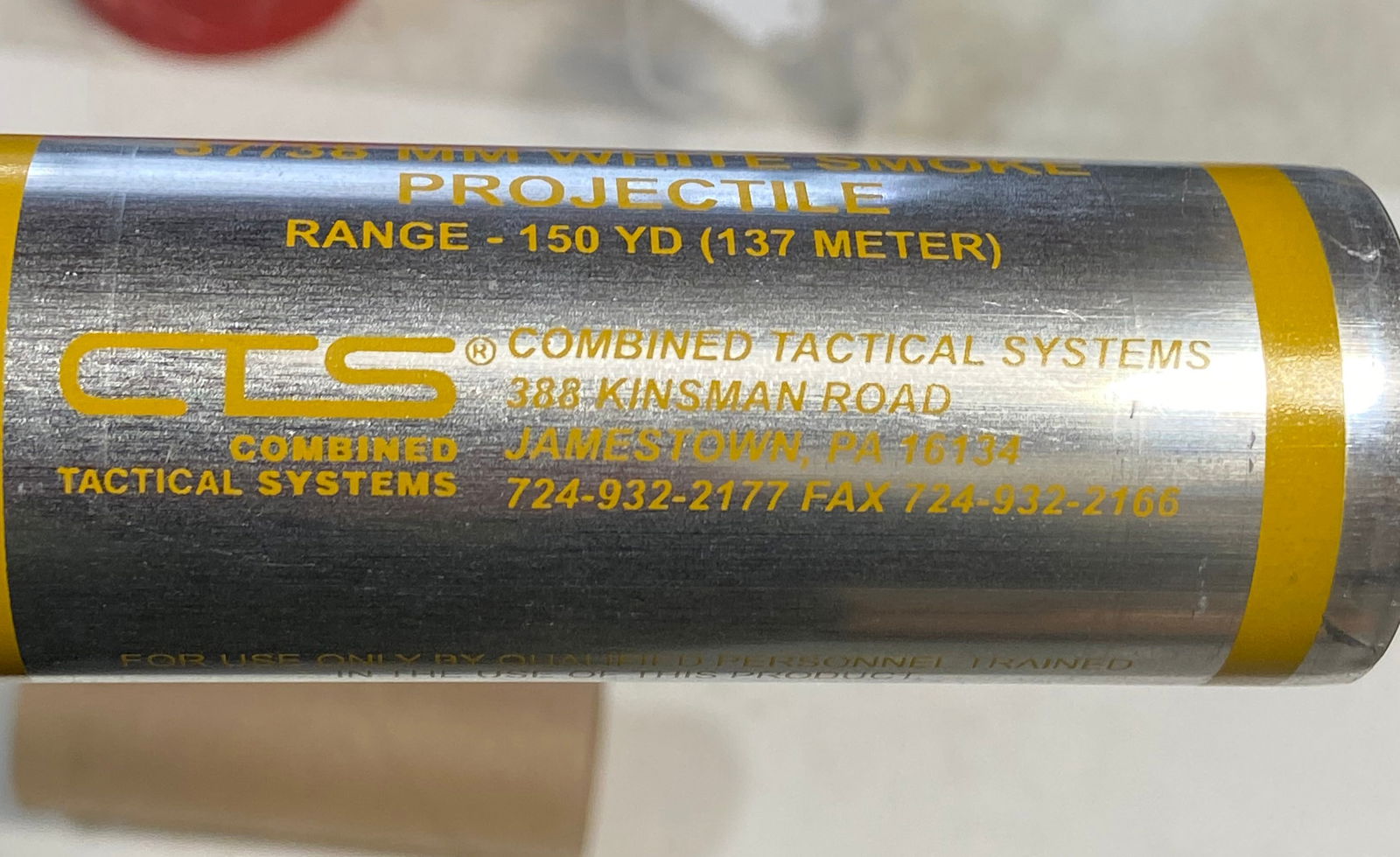 (2) New CTS #3211 37/38mm White Smoke Projectile - 3