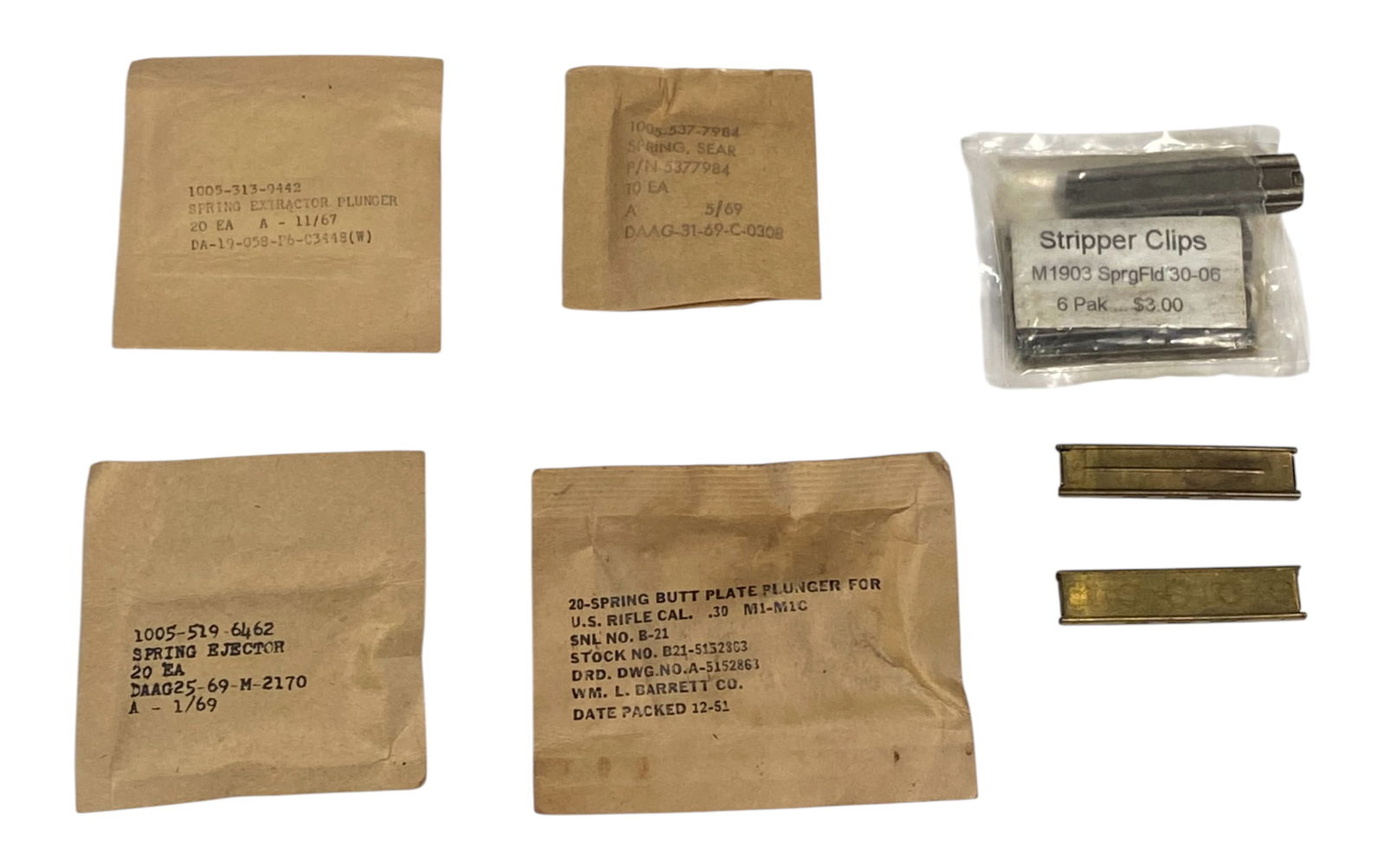 Original Sealed M1 / M1C Sniper Rifle Parts and Stripper Clips (1 of 4)