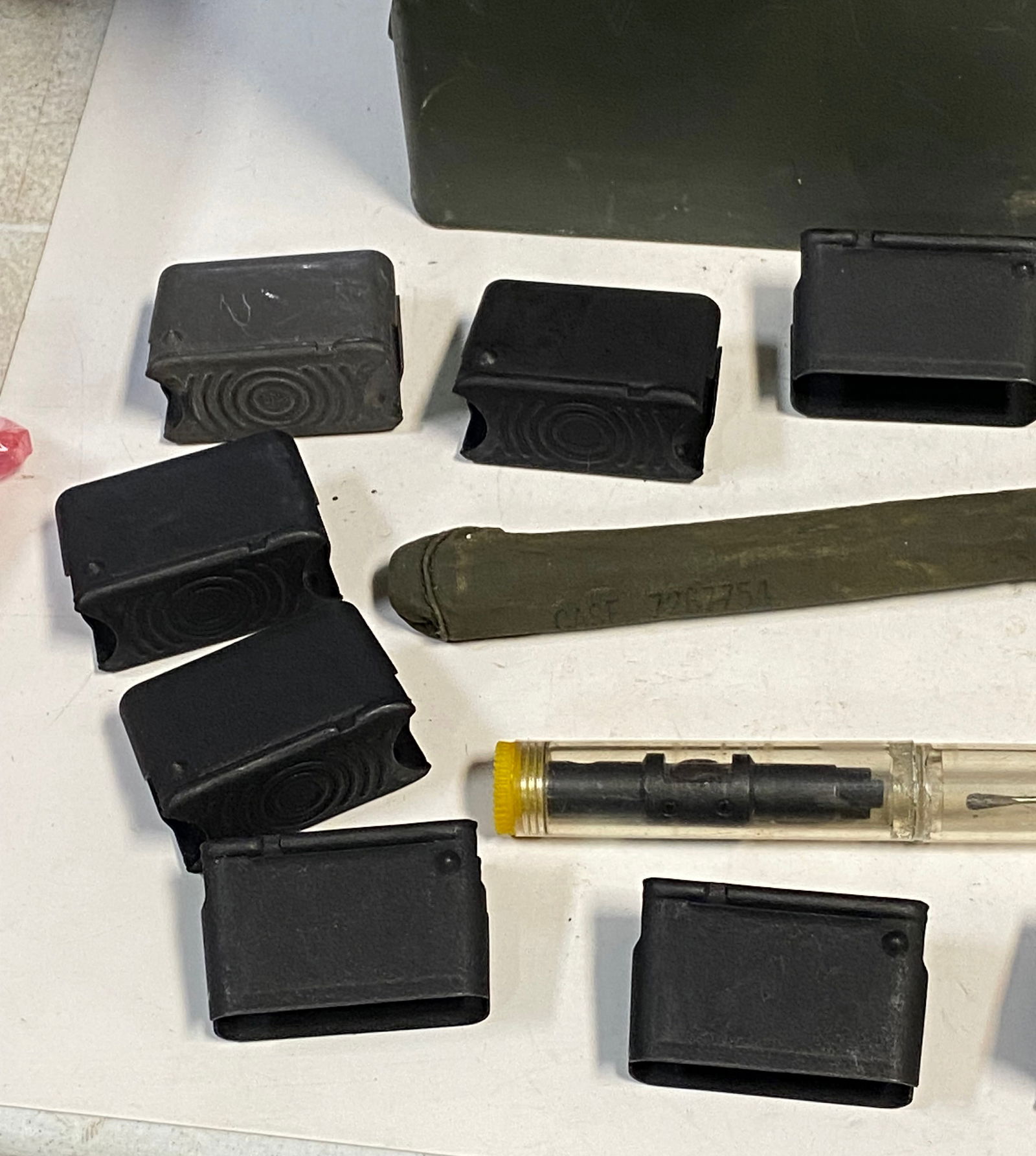 Large lot of M1 Garand Supplies - Sling, Enbloc Clips, Manual, Cleaning Kit, Bandoleer & More - 2