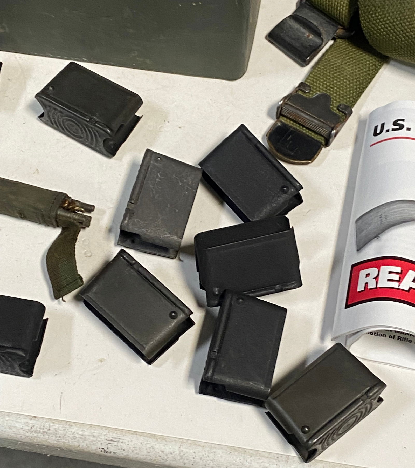 Large lot of M1 Garand Supplies - Sling, Enbloc Clips, Manual, Cleaning Kit, Bandoleer & More - 5